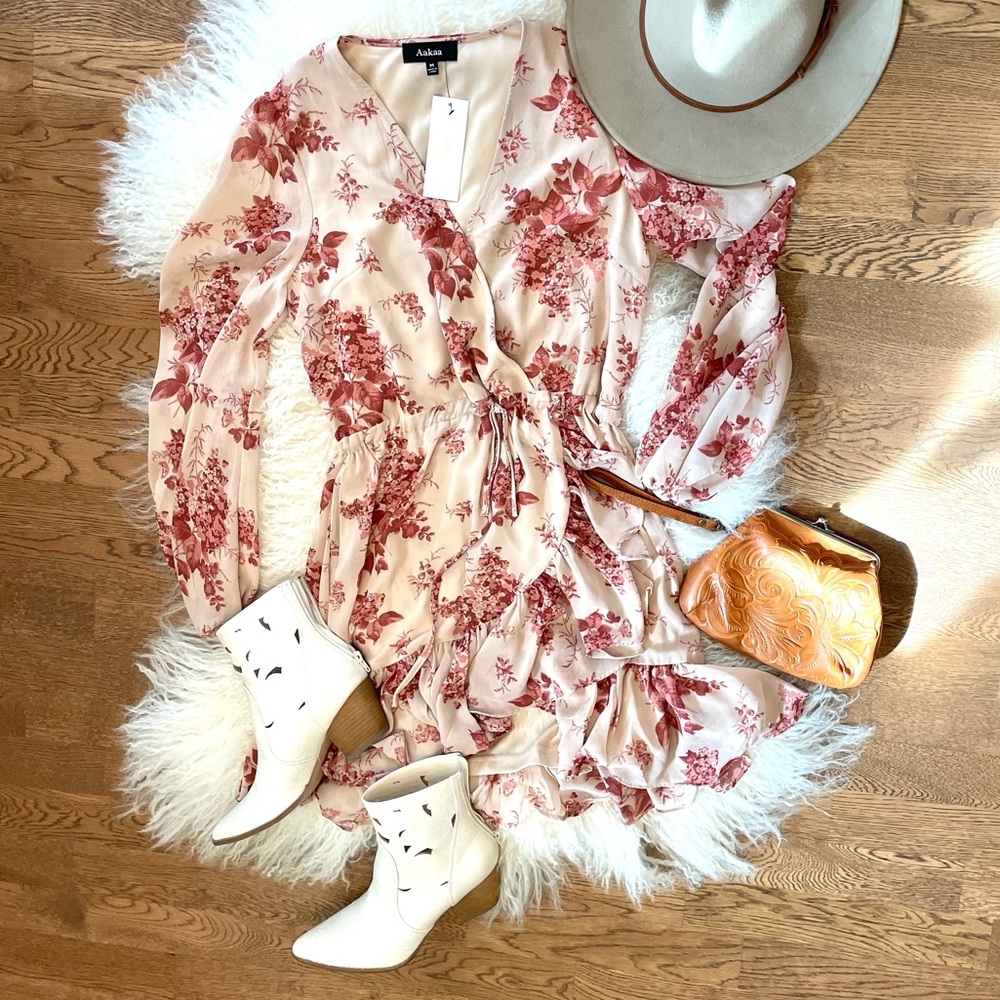 Pale pink ruffle dress